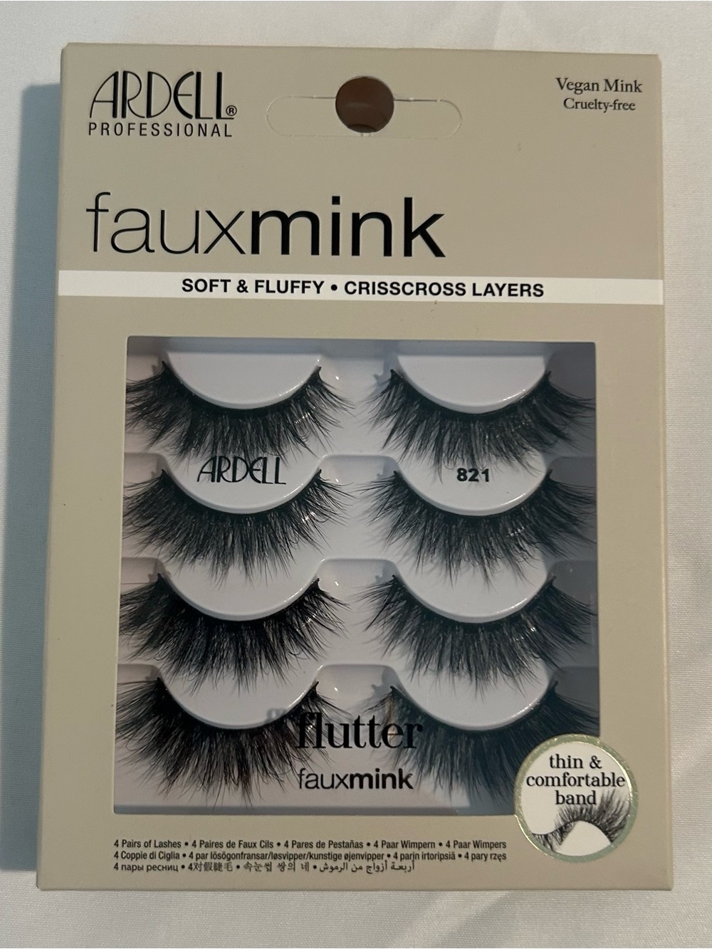 Ardell Fauxmink Flutter 821 4 Pair False Eyelashes New Sealed